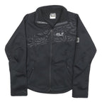 JACK WOLFSKIN Womens Black Polyester Blend Outdoor Jacket M Zip Floral Pattern