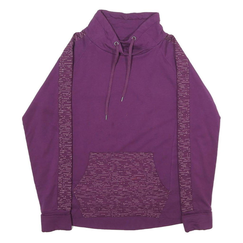 FILA Womens Purple Sweatshirt Pullover M Cotton Blend Cowl Neck Casual