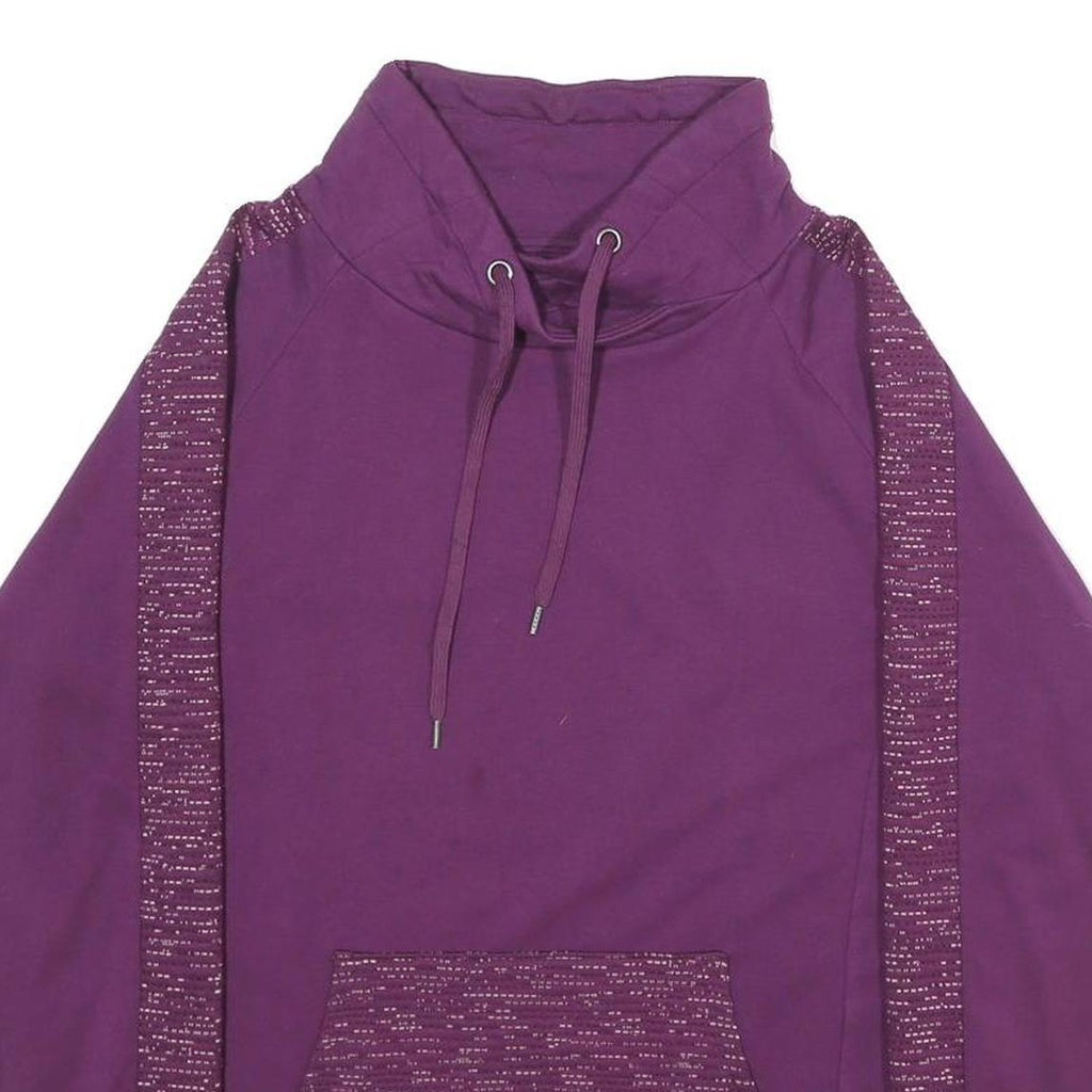 FILA Womens Purple Sweatshirt Pullover M Cotton Blend Cowl Neck Casual