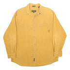 TIMBERLAND Mens Yellow Cotton Shirt L Button Front Casual Utility Workwear