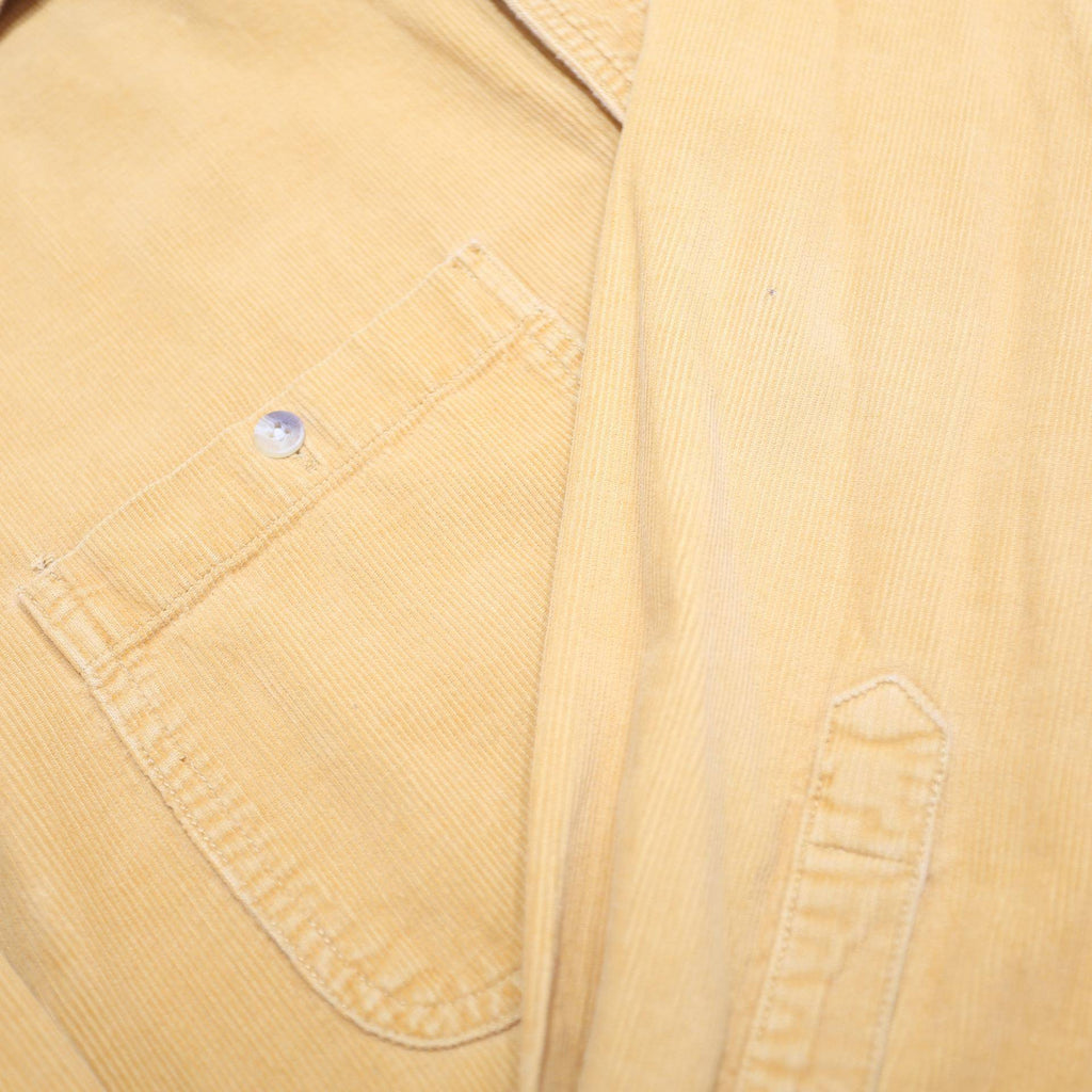 TIMBERLAND Mens Yellow Cotton Shirt L Button Front Casual Utility Workwear