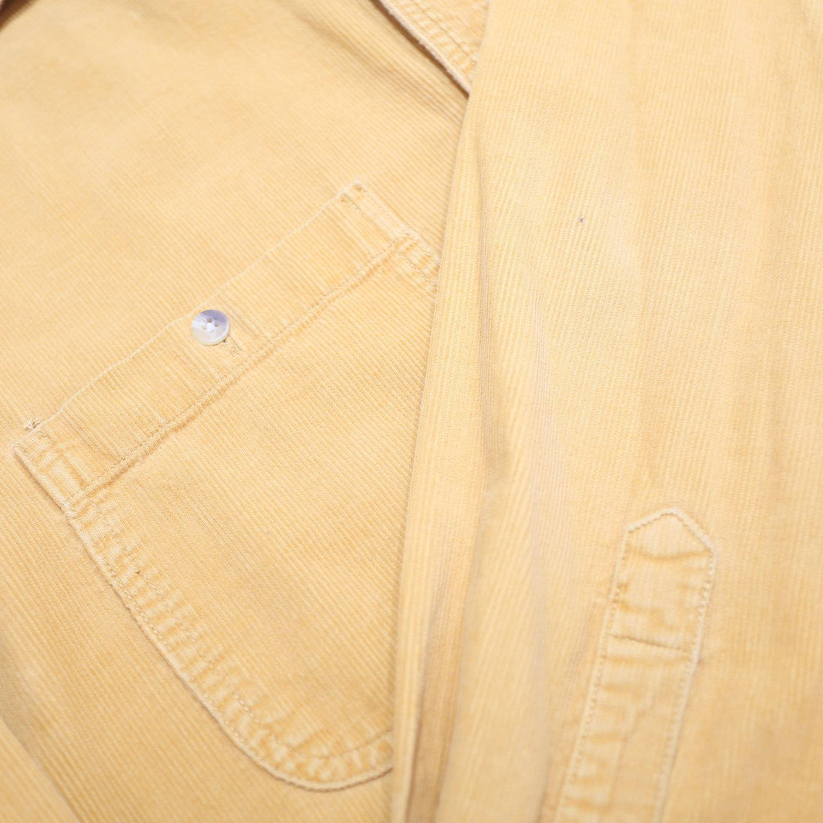 TIMBERLAND Mens Yellow Cotton Shirt L Button Front Casual Utility Workwear