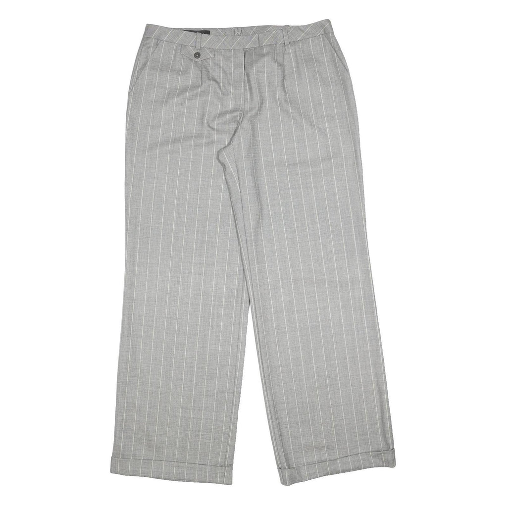 ESCADA Womens Wool Blend Grey Relaxed Straight Trousers W36 L33 Elegant