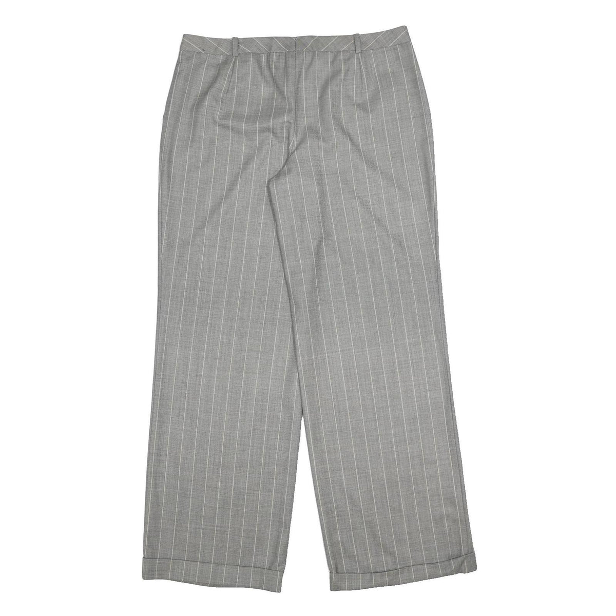 ESCADA Womens Wool Blend Grey Relaxed Straight Trousers W36 L33 Elegant