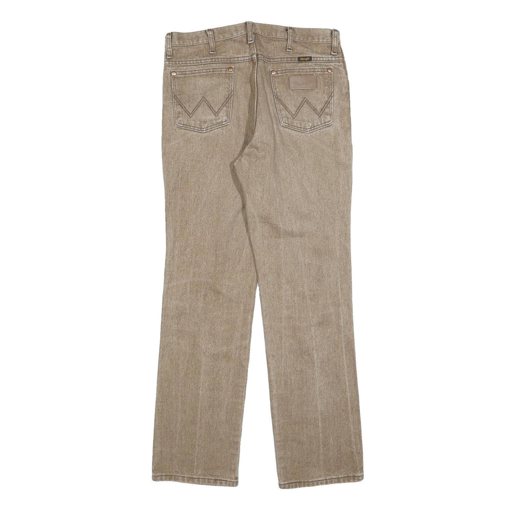 WRANGLER Mens Beige Regular Straight Denim Medium W33 L32 Classic Cotton Blend