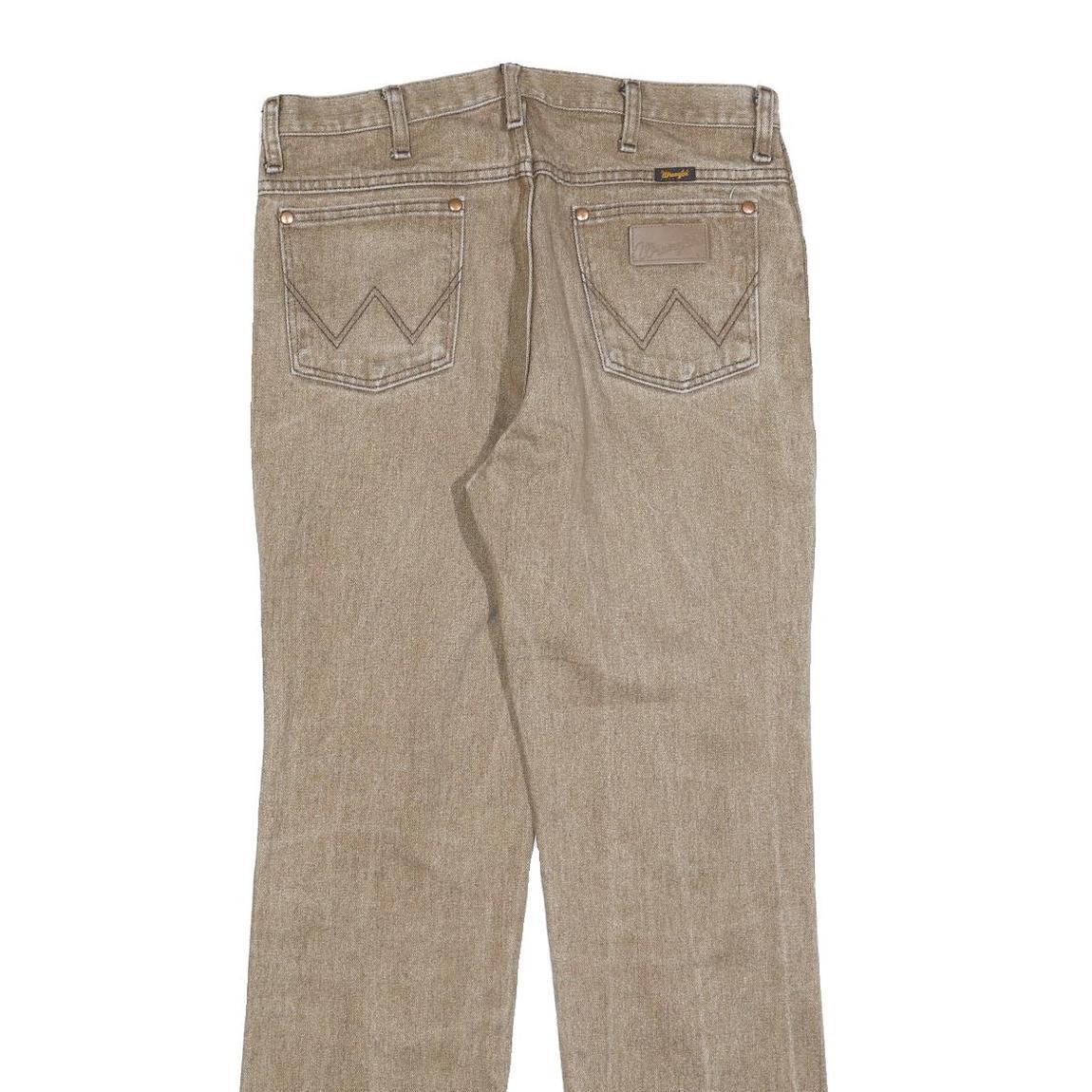 WRANGLER Mens Beige Regular Straight Denim Medium W33 L32 Classic Cotton Blend