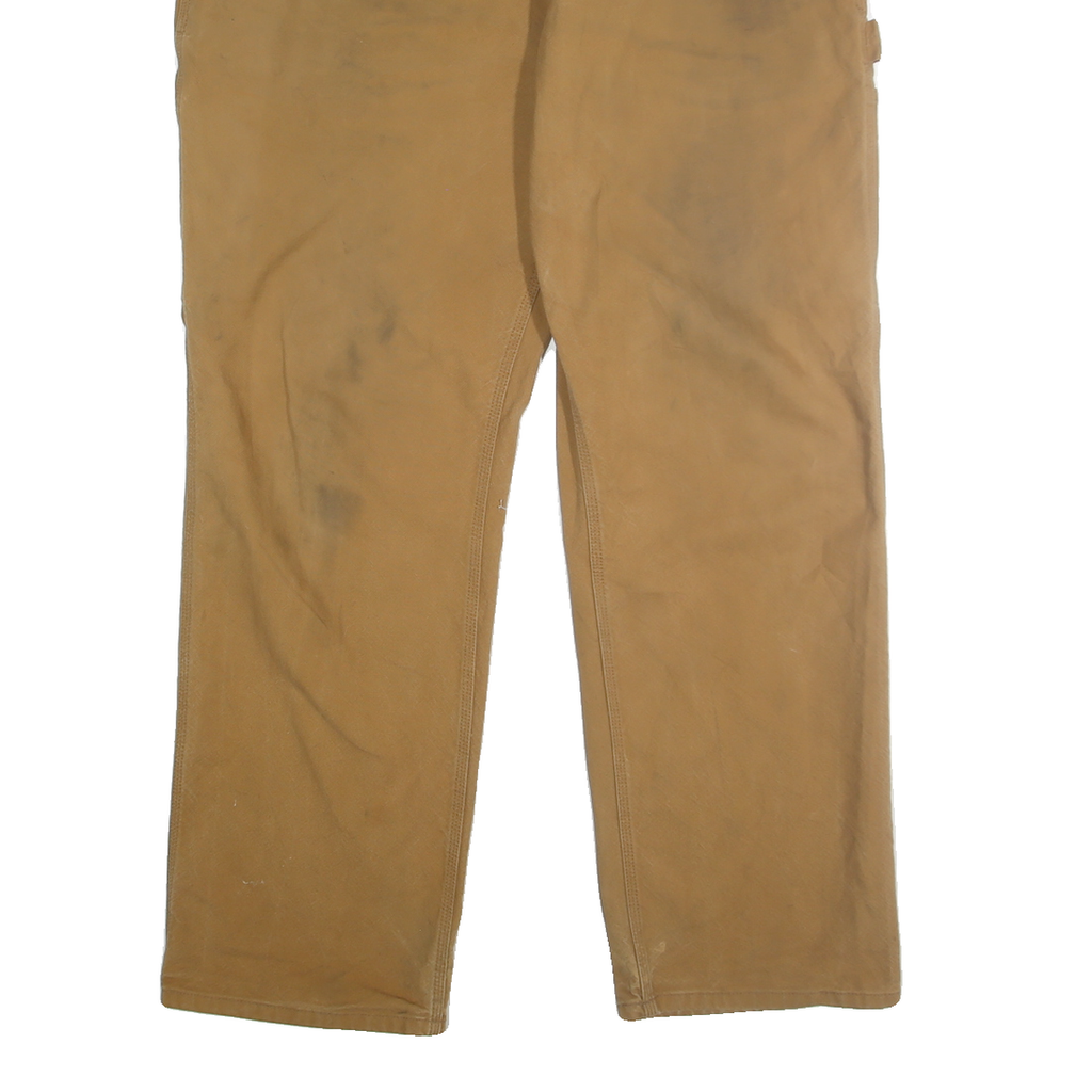 CARHARTT Mens Relaxed Fit Jeans Beige Cotton Blend Zip W40 L32 Workwear Durable