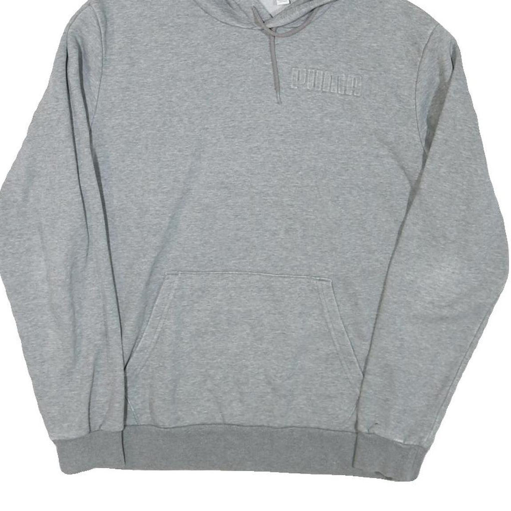 PUMA Mens Grey Hoodie L Cotton Blend Pullover Casual Sweatshirt