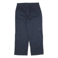 DICKIES Mens Cotton Blend Navy Relaxed Straight Trousers W36 L30 Workwear Zip