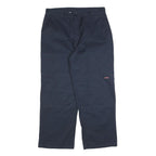 DICKIES Mens Cotton Blend Navy Relaxed Straight Trousers W36 L30 Workwear Zip