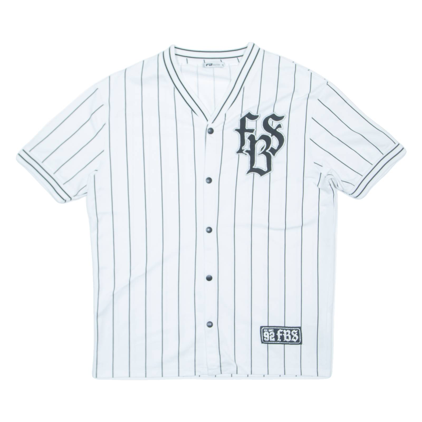FB SISTER Striped Womens Jersey White V-Neck S
