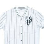 FB SISTER Striped Womens Jersey White V-Neck S