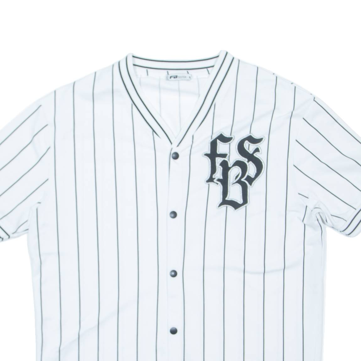 FB SISTER Striped Womens Jersey White V-Neck S