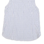 TOMMY HILFIGER Womens Blue White Stripe Sleeveless Shirt M Cotton Blend Casual