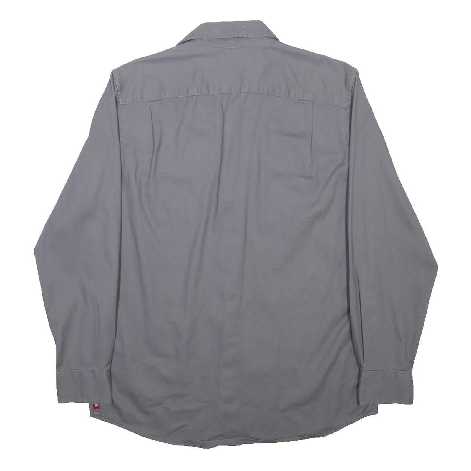 WRANGLER Mens Grey Shirt M Cotton Blend Long Sleeve Casual Workwear