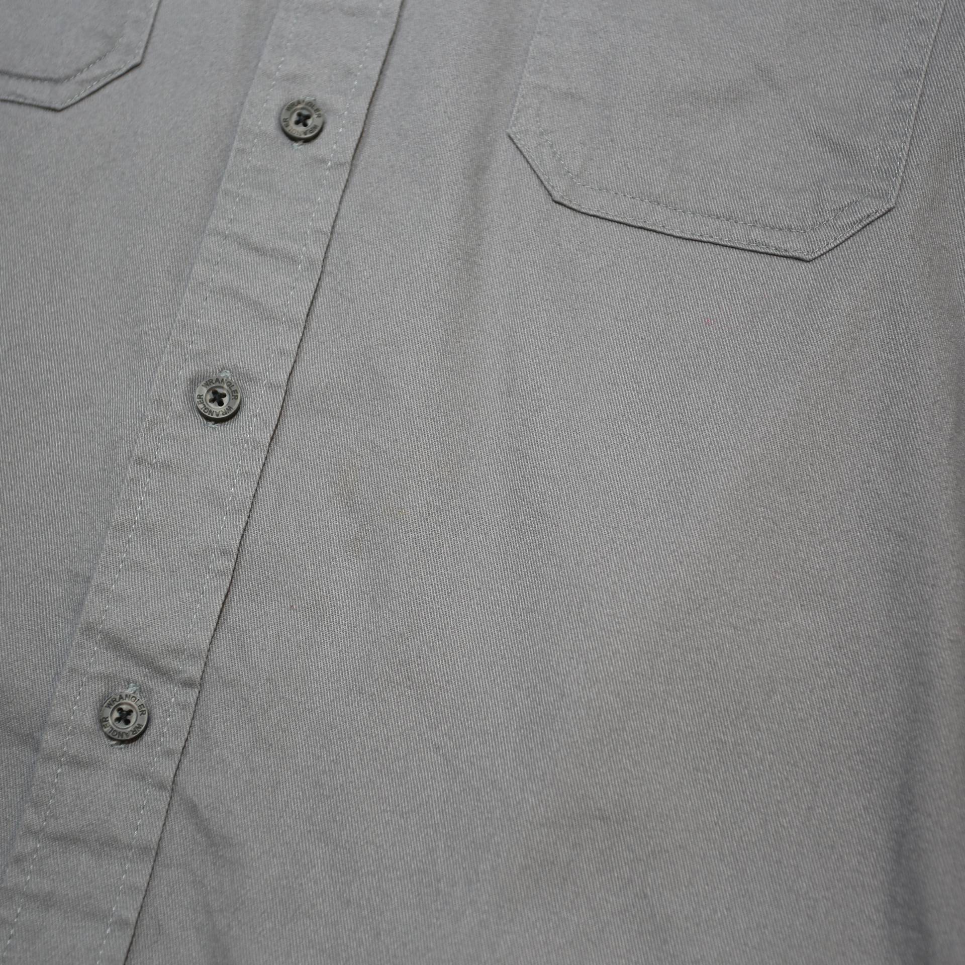 WRANGLER Mens Grey Shirt M Cotton Blend Long Sleeve Casual Workwear