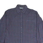 TOMMY HILFIGER Mens Blue Check Shirt L Long Sleeve Cotton Classic Fit Button