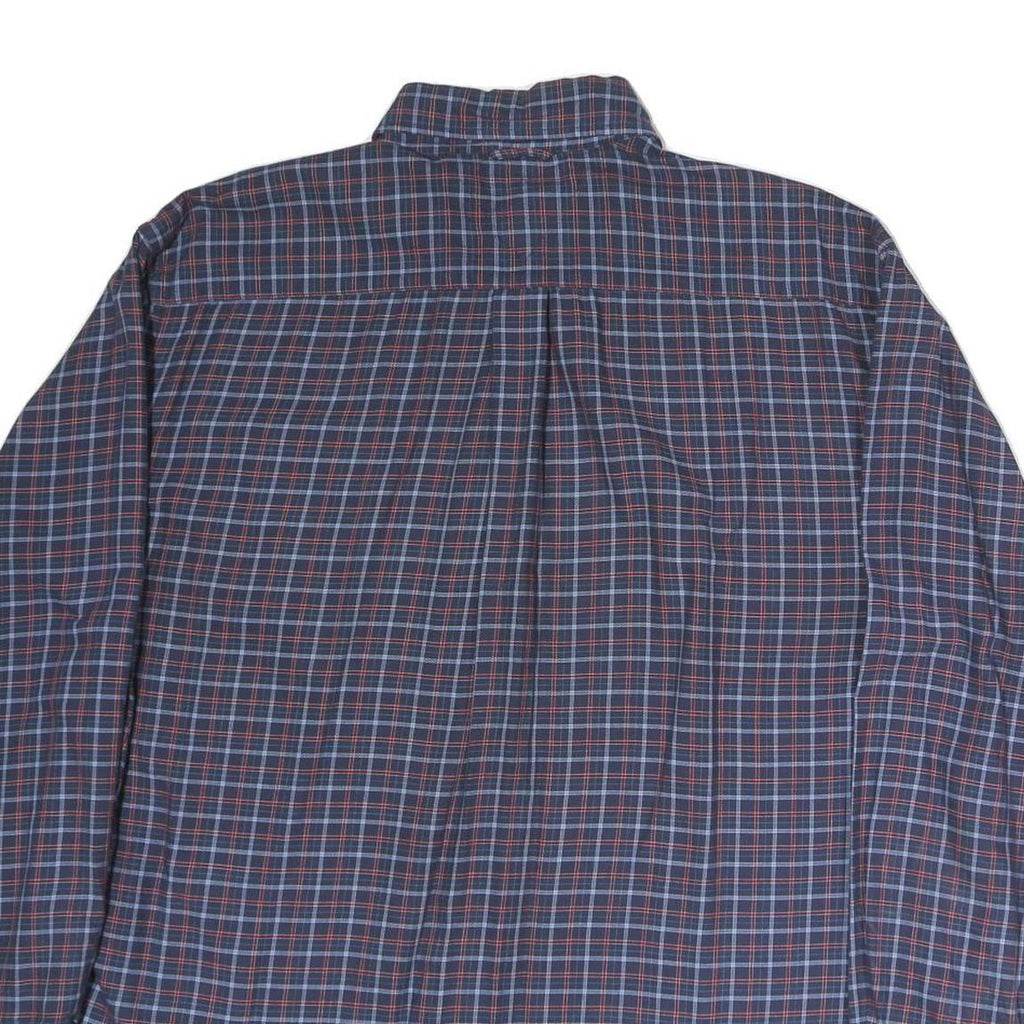 TOMMY HILFIGER Mens Blue Check Shirt L Long Sleeve Cotton Classic Fit Button