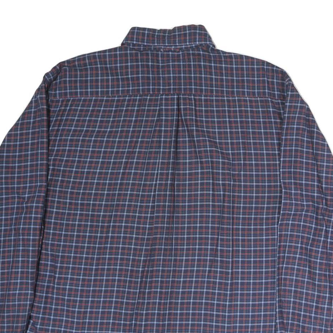 TOMMY HILFIGER Mens Blue Check Shirt L Long Sleeve Cotton Classic Fit Button