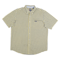 CHAPS Mens Yellow & Blue Checked Cotton Blend Shirt L Button Down Pocket