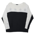 MINT VELVET Womens Black & Cream Star Patterned Cotton Blend Jumper Round Neck