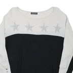 MINT VELVET Womens Black & Cream Star Patterned Cotton Blend Jumper Round Neck