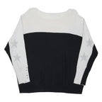 MINT VELVET Womens Black & Cream Star Patterned Cotton Blend Jumper Round Neck