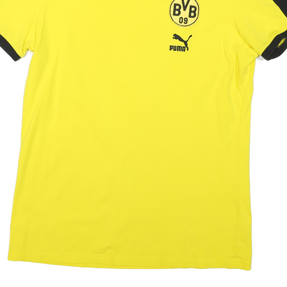 PUMA Mens Yellow & Black BVB 09 Graphic T-Shirt L Short Sleeve Crew Neck