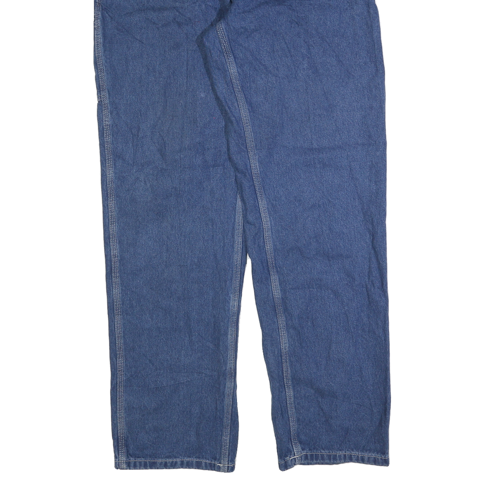 CARHARTT Mens Blue Regular Fit Denim Jeans W34 L34 Workwear Zip Closure