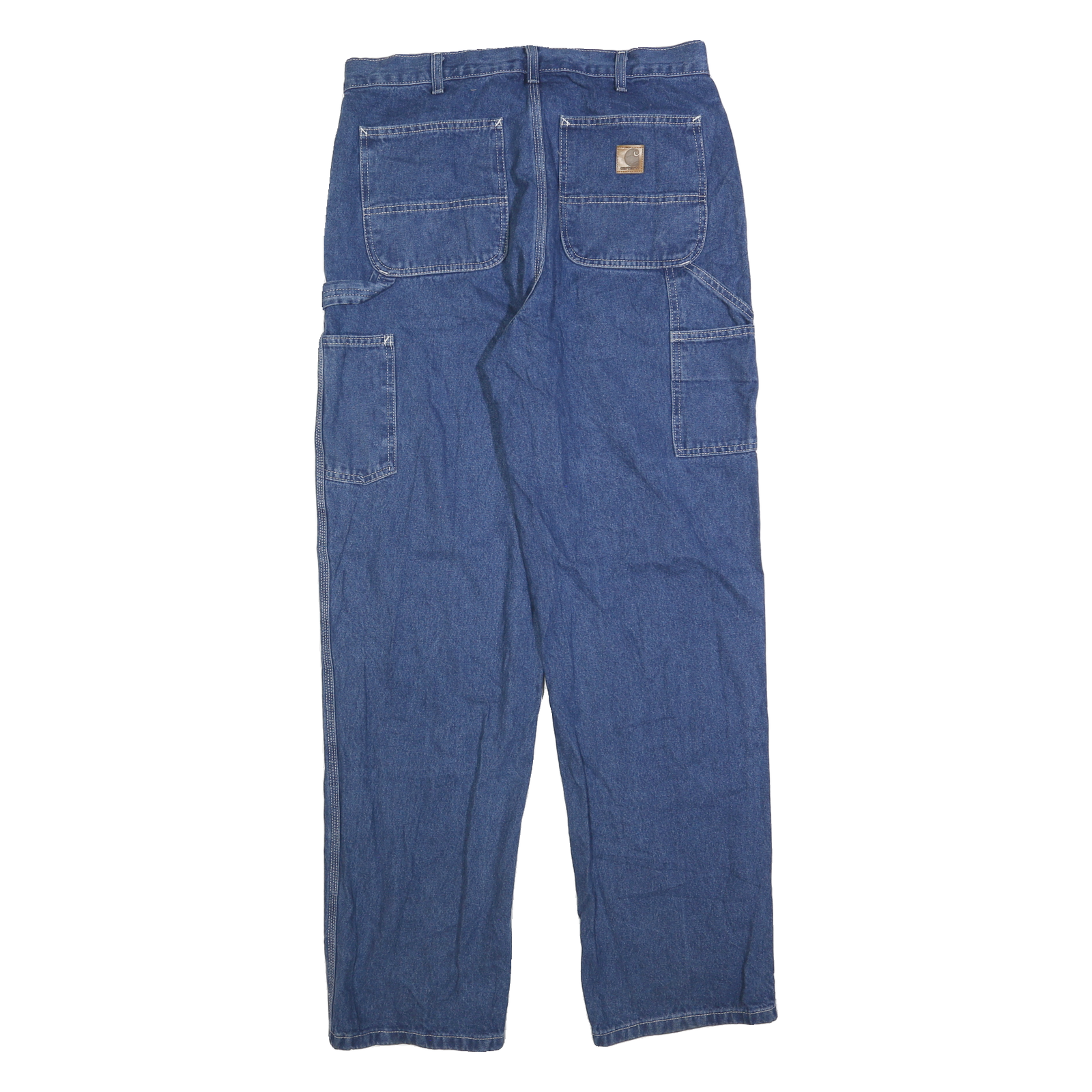 CARHARTT Mens Blue Regular Fit Denim Jeans W34 L34 Workwear Zip Closure