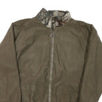 Mens Brown Reversible Synthetic Zip Jacket XL Plain Outerwear