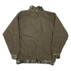 Mens Brown Reversible Synthetic Zip Jacket XL Plain Outerwear