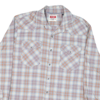 WRANGLER Mens Blue & Orange Checked Shirt L Long Sleeve Casual Workwear