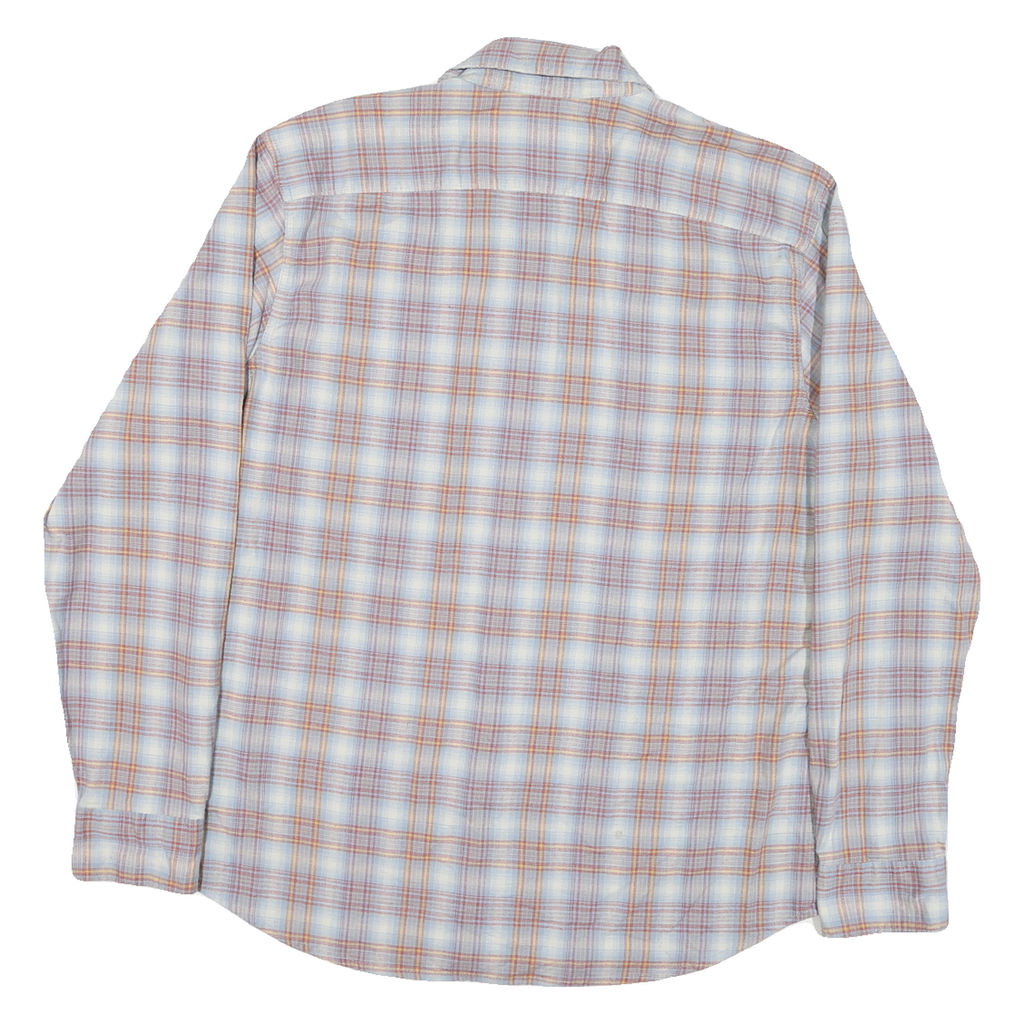 WRANGLER Mens Blue & Orange Checked Shirt L Long Sleeve Casual Workwear