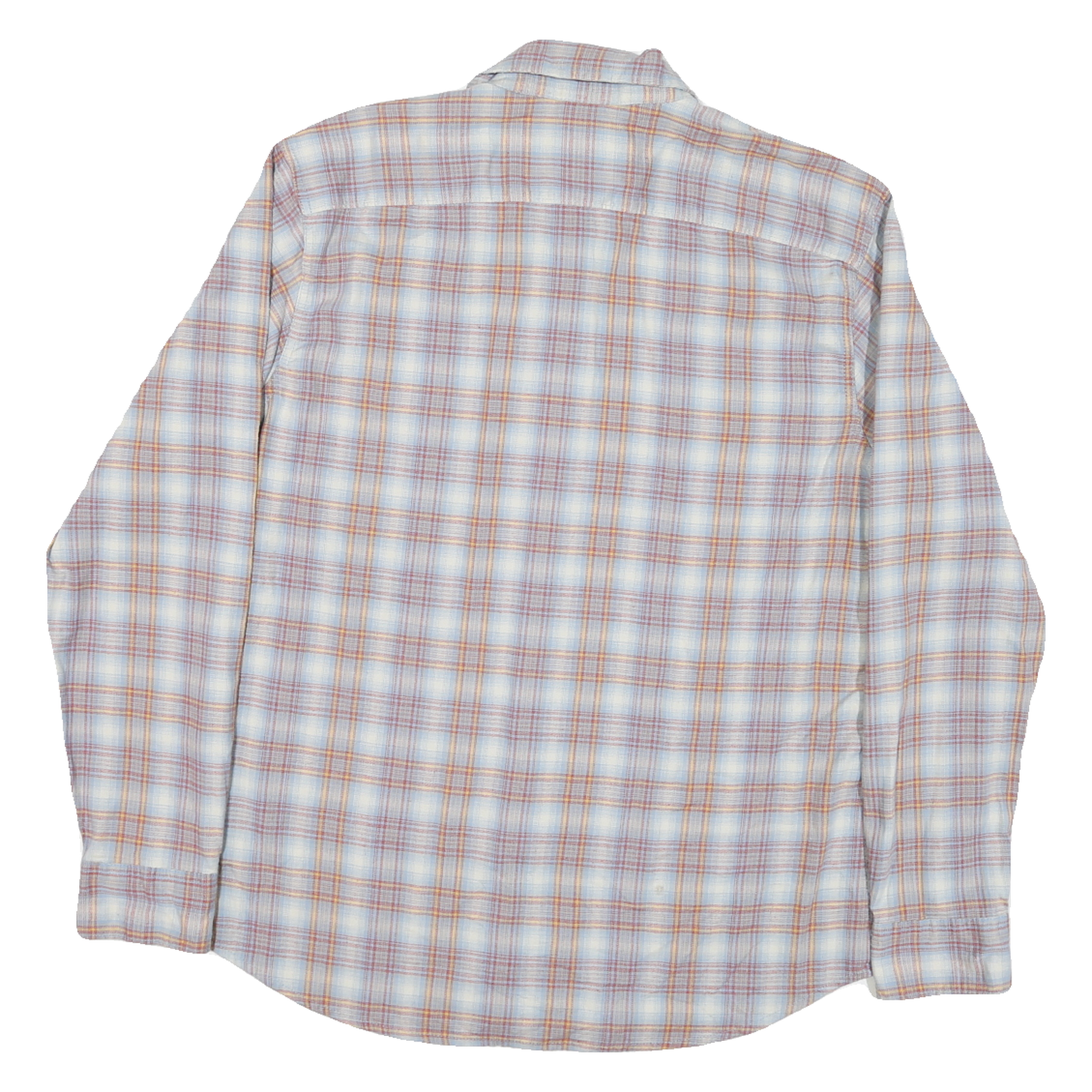 WRANGLER Mens Blue & Orange Checked Shirt L Long Sleeve Casual Workwear