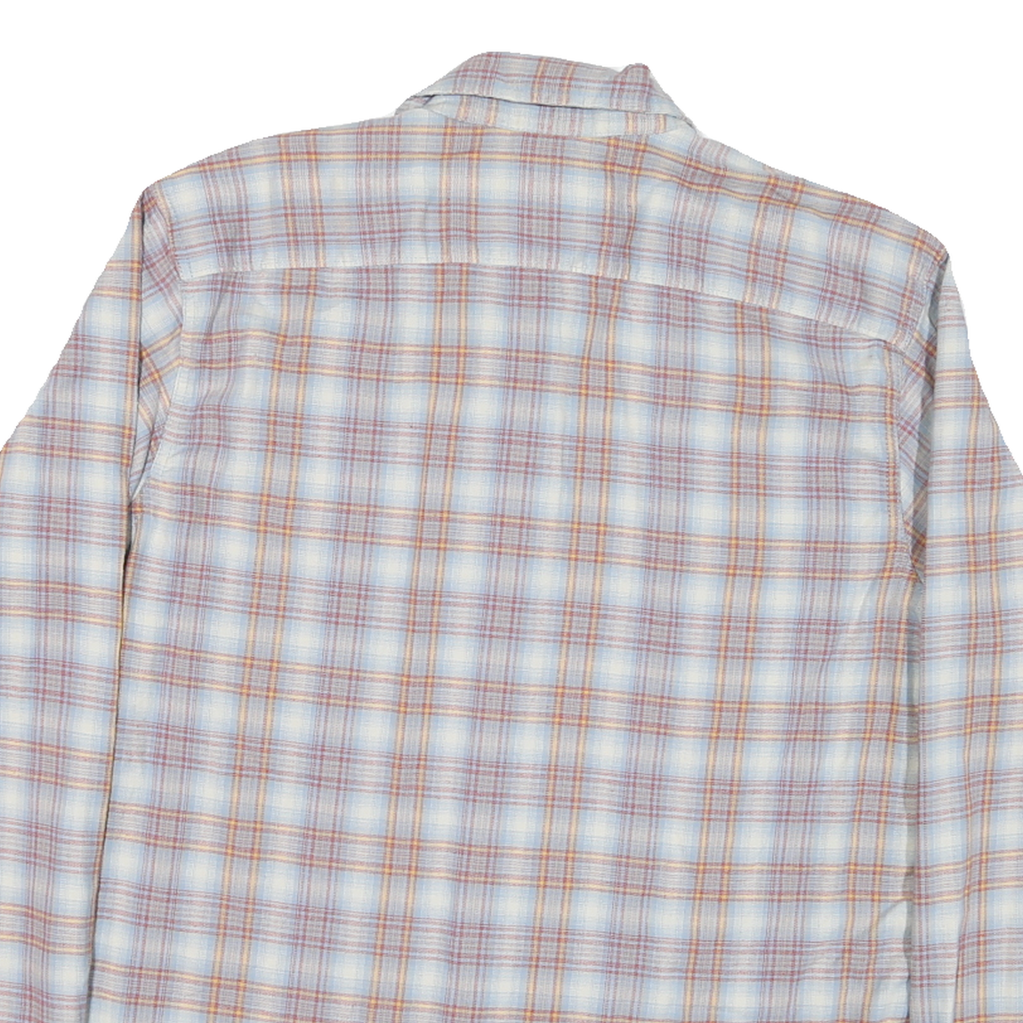 WRANGLER Mens Blue & Orange Checked Shirt L Long Sleeve Casual Workwear