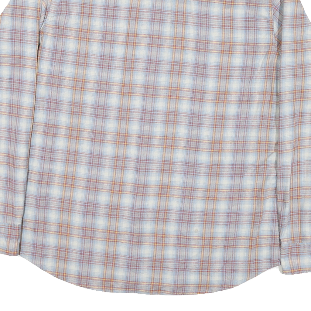 WRANGLER Mens Blue & Orange Checked Shirt L Long Sleeve Casual Workwear