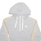 ADIDAS Womens Grey & Beige Hoodie UK 10 Cotton Blend Pullover Casual Sportswear