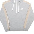 ADIDAS Womens Grey & Beige Hoodie UK 10 Cotton Blend Pullover Casual Sportswear