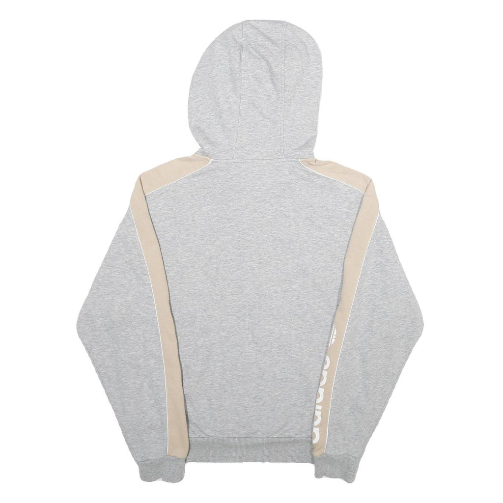 ADIDAS Womens Grey & Beige Hoodie UK 10 Cotton Blend Pullover Casual Sportswear