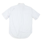 NAUTICA Mens White Blue Check Shirt L Cotton Blend Button Down Casual Summer