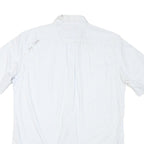 NAUTICA Mens White Blue Check Shirt L Cotton Blend Button Down Casual Summer