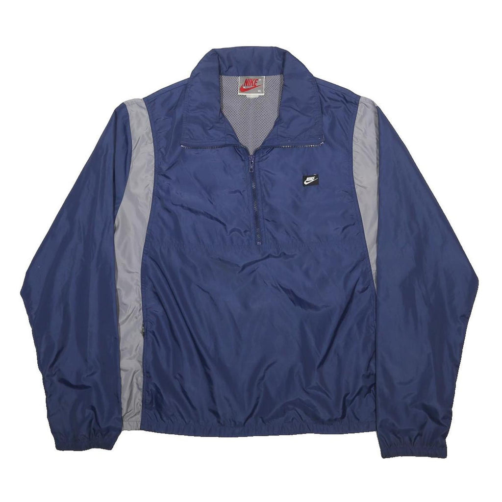 NIKE Mens Blue & Grey Jacket XL Synthetic Zip Plain Lightweight Sportswear