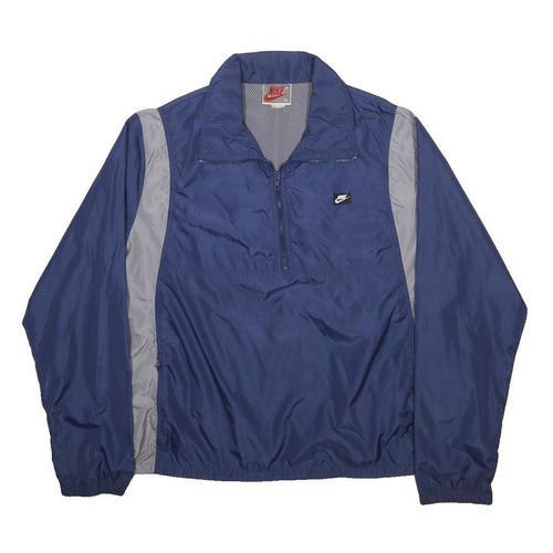 NIKE Mens Blue & Grey Jacket XL Synthetic Zip Plain Lightweight Sportswear