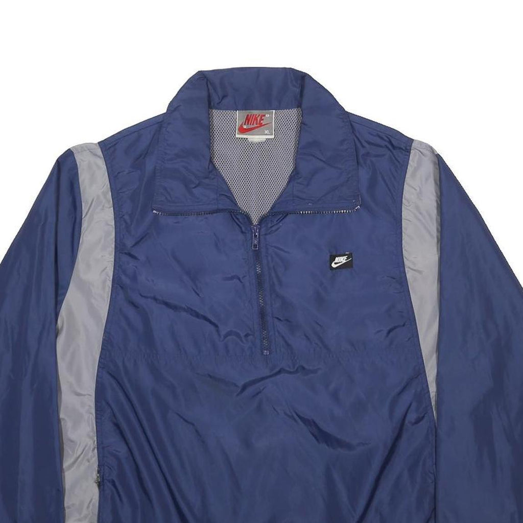 NIKE Mens Blue & Grey Jacket XL Synthetic Zip Plain Lightweight Sportswear