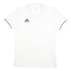ADIDAS Mens White Polo Shirt M Short Sleeve Cotton Blend Climacool Sports