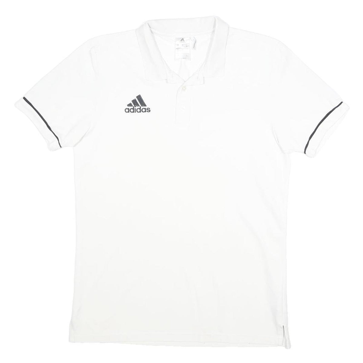ADIDAS Mens White Polo Shirt M Short Sleeve Cotton Blend Climacool Sports