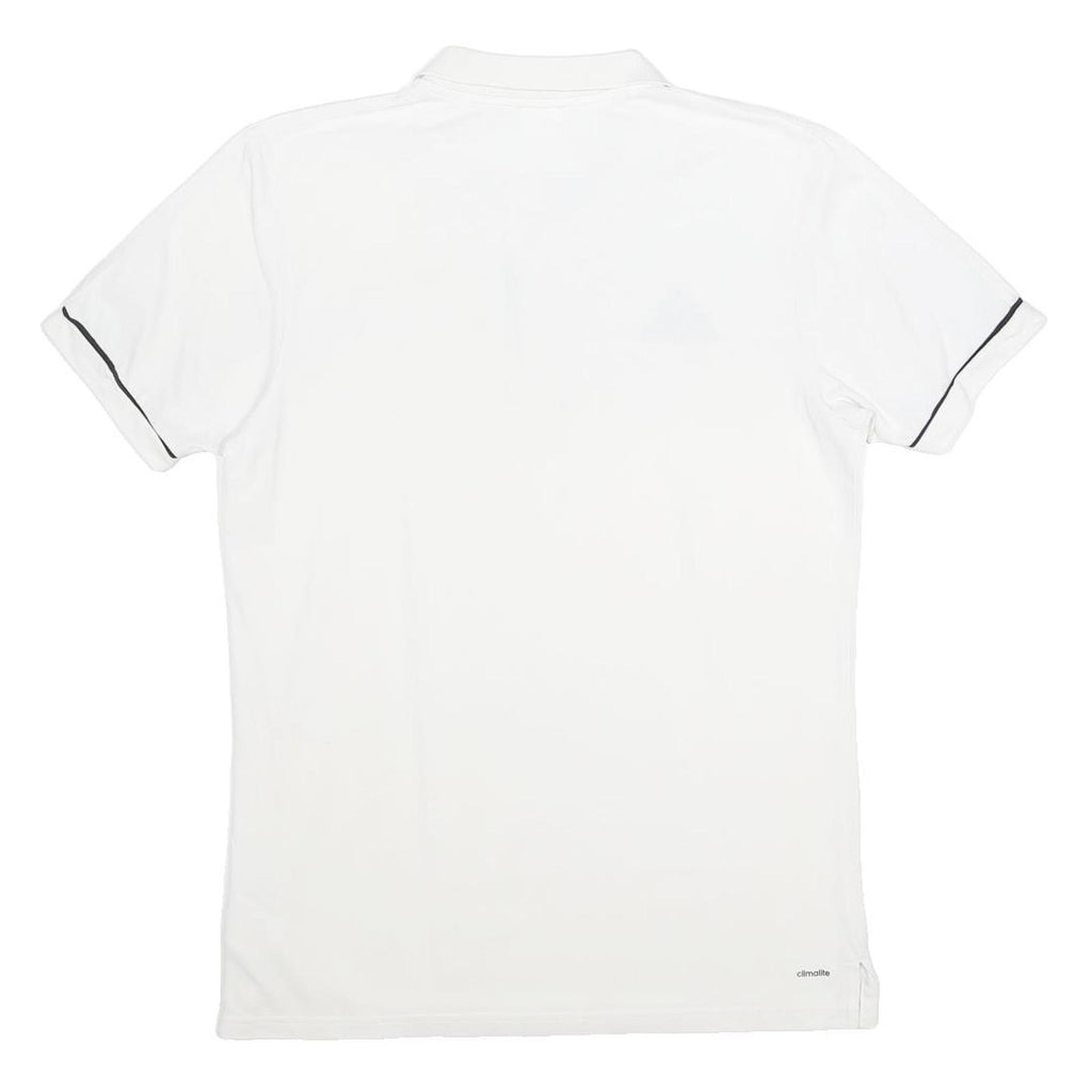 ADIDAS Mens White Polo Shirt M Short Sleeve Cotton Blend Climacool Sports