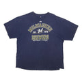 MAJESTIC Mens Navy Blue Milwaukee Brewers Graphic T-Shirt 2XL Short Sleeve Crew