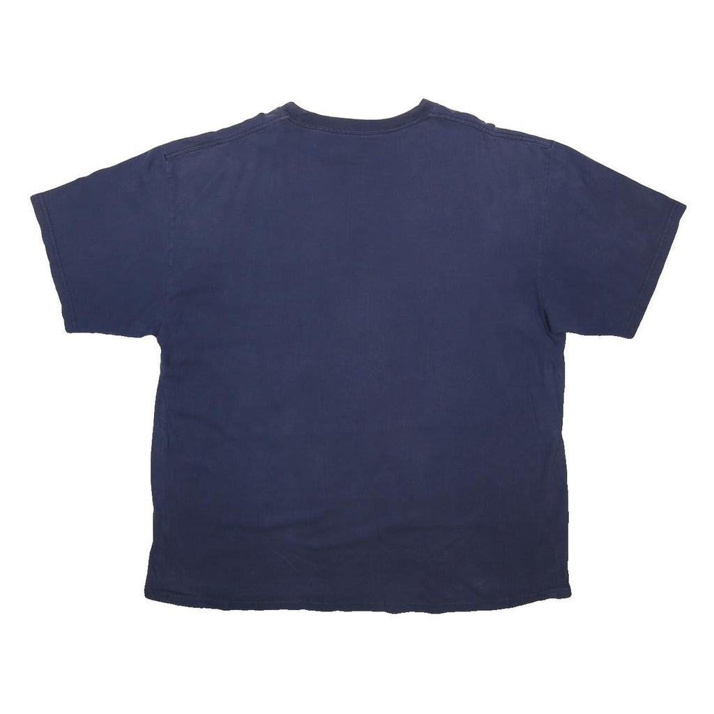 MAJESTIC Mens Navy Blue Milwaukee Brewers Graphic T-Shirt 2XL Short Sleeve Crew